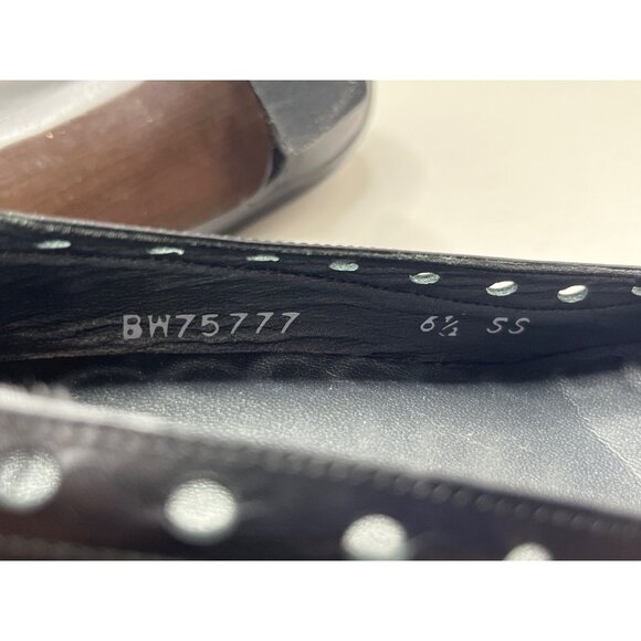 Stuart Weitzman Square Toe Leather Kitten Heel Bow Shoes Pump‎ Size 6.5 Black - Picture 9 of 9